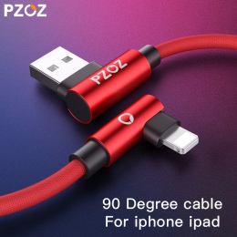 PZOZ dla ładowarka do iPhone’a kabel USB szybkie ładowanie 90 stopni przewód usb kabel do iphone Xr Xs Max 8 7 s 6 plus 6 s 5 5S
