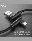 PZOZ dla ładowarka do iPhone’a kabel USB szybkie ładowanie 90 stopni przewód usb kabel do iphone Xr Xs Max 8 7 s 6 plus 6 s 5 5S