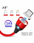 A.S kabel magnetyczny Micro USB typu C Super szybkie ładowanie telefonu Microusb typu C magnes ładowarka usb c dla iphone huawei