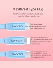 Kabel USB do iphone 5 6 X kabel USAMS Micro usb typu c do synchronizacji danych z płaskim szybkie ładowanie komórkowego kable te