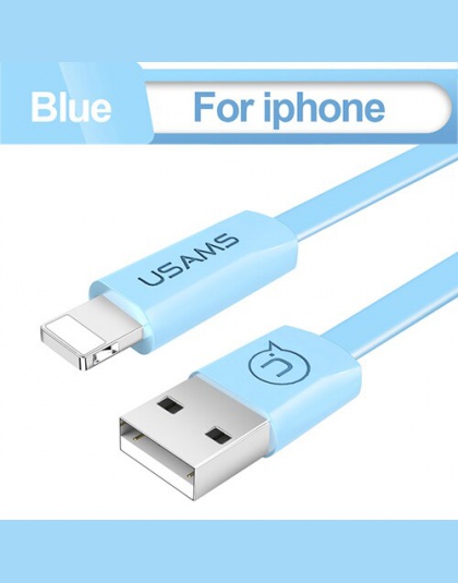 Kabel USB do iphone 5 6 X kabel USAMS Micro usb typu c do synchronizacji danych z płaskim szybkie ładowanie komórkowego kable te