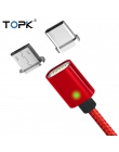 TOPK AM21 kabel magnetyczny kabel typu C & Micro USB pleciony kabel nylonowy synchronizacji danych telefon komórkowy kabel ładow