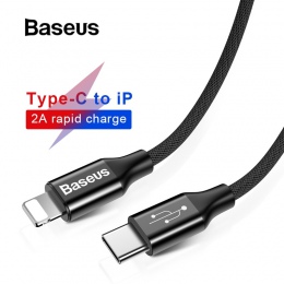 Baseus USB typu C do dla iPhone 1 M 2 M kabel do Apple iPhone do ładowania tabletu pleciony kabel nylonowy USB C do 8 Pin kabel 