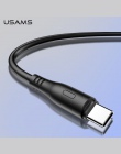 USAMS kabel USB typu C do Samsung szybkie ładowanie USB typu C-C mobilny kable telefoniczne dla Xiaomi Huawei okrągłe kabel do t