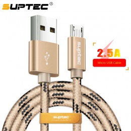 SUPTEC kabel Micro USB, 2.5A szybka synchronizacja danych ładowania kable ładowarki uniwersalny dla Samsung Xiaomi Huawei ZTE An