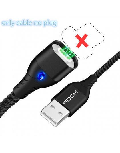 ROCK 5A kabel magnetyczny Micro Usb typu C Super szybkiego ładowania Usb do telefonu C LED światło dla IPhone Xiaomi Huawei z sy