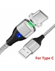 ROCK 5A kabel magnetyczny Micro Usb typu C Super szybkiego ładowania Usb do telefonu C LED światło dla IPhone Xiaomi Huawei z sy