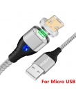 ROCK 5A kabel magnetyczny Micro Usb typu C Super szybkiego ładowania Usb do telefonu C LED światło dla IPhone Xiaomi Huawei z sy