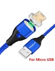 ROCK 5A kabel magnetyczny Micro Usb typu C Super szybkiego ładowania Usb do telefonu C LED światło dla IPhone Xiaomi Huawei z sy