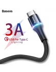 Baseus 3A USB typu C kabel do szybkiego Chagring ładowarka kabel typu c do Samsung S10 S9 Xiao mi mi 9 8 Oneplus 6 t 6 5 t USB C