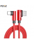 PZOZ USB typu C 90 stopni szybkie ładowanie kabel usb c typu c przewód danych ładowarka usb c do Samsung S9 s8 uwaga 9 Huawei Ma