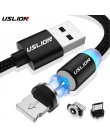 USLION magnetyczny micro USB kabel do Samsung S10 S9 typu c ładowanie magnes ładowarka Adapter USB typu C mobilny kable telefoni