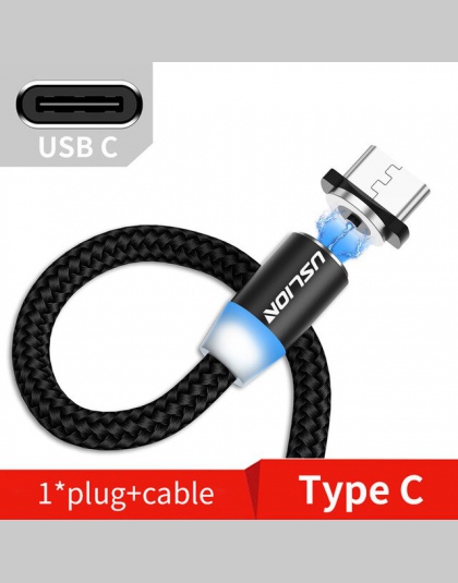 USLION magnetyczny micro USB kabel do Samsung S10 S9 typu c ładowanie magnes ładowarka Adapter USB typu C mobilny kable telefoni