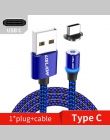 USLION magnetyczny micro USB kabel do Samsung S10 S9 typu c ładowanie magnes ładowarka Adapter USB typu C mobilny kable telefoni