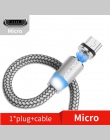 USLION magnetyczny micro USB kabel do Samsung S10 S9 typu c ładowanie magnes ładowarka Adapter USB typu C mobilny kable telefoni