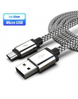 Micro USB Kabel do ładowania danych Kabel do ładowania drutu z systemem Android ładowarka przewód 2/3 miernik USB Kabel Kabel dl