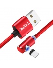 TOPK AM51 90 stopni magnetyczny kabel USB dla iPhone Xs Max 8 7 6 5 magnes Micro kabel USB typu C do samsung Xiaomi Huawei