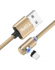 TOPK AM51 90 stopni magnetyczny kabel USB dla iPhone Xs Max 8 7 6 5 magnes Micro kabel USB typu C do samsung Xiaomi Huawei