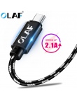 OLAF kabel Micro USB 2.1A szybka synchronizacja danych ładowania kable do Samsung plecionka z nylonu typu C USB C kabel do Huawe