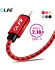 OLAF kabel Micro USB 2.1A szybka synchronizacja danych ładowania kable do Samsung plecionka z nylonu typu C USB C kabel do Huawe