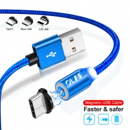 OLAF magnetyczny kabel USB dla iPhone Xs Xr X szybko ładujący kabel micro USB USB typu C magnetyczny ładowarka do Samsunga Xiaom