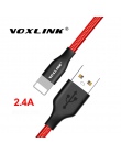 VOXLINK Nylon pleciony kabel USB dla iphone X XS XR do szybkiego ładowania kabel USB do transmisji danych dla iphone xs max 8 8 