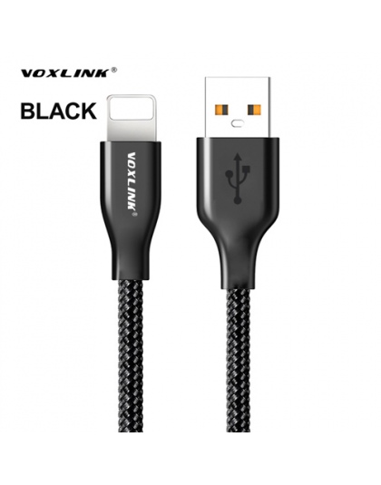 VOXLINK Nylon pleciony kabel USB dla iphone X XS XR do szybkiego ładowania kabel USB do transmisji danych dla iphone xs max 8 8 