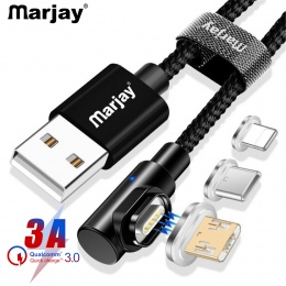 Marjay 90 stopni kabel magnetyczny Micro usb typu C szybkiego ładowania Microusb typu C magnes ładowarka do iphone Xs MAX xiaomi