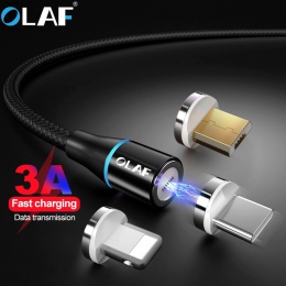 OLAF 3A szybkie ładowanie magnetyczny micro USB kabel typu C ładowarka dla iPhone 6 7 8 Plus X XR XS Max komórkowy ładowania tel