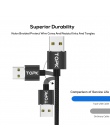 TOPK AM23 LED magnetyczny micro USB kabel USB C kabel do Samsung Xiaomi Huawei telefonu komórkowego z systemem Android kable do 