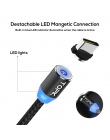 TOPK AM23 LED magnetyczny micro USB kabel USB C kabel do Samsung Xiaomi Huawei telefonu komórkowego z systemem Android kable do 