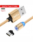 TOPK AM23 LED magnetyczny micro USB kabel USB C kabel do Samsung Xiaomi Huawei telefonu komórkowego z systemem Android kable do 