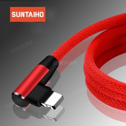 Suntaiho 90 stopni odwracalny kabel USB kabel dla iPhone XR XS MAX 7 8 6 5 2.4A szybkie ładowanie do oświetlenia ładowarka kabla