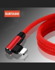 Suntaiho 90 stopni odwracalny kabel USB kabel dla iPhone XR XS MAX 7 8 6 5 2.4A szybkie ładowanie do oświetlenia ładowarka kabla