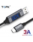 TOPK D-Line2 szybkie ładowanie USB 3.0 kabel USB typu C, napięcia i prądu do synchronizacji danych USB-C kabel do Xiaomi A1 Sams