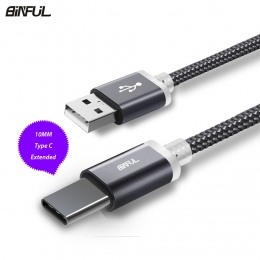 10mm długości kabel USB typu C przez dłuższy złącze kabla ładowania dla Blackview Oukitel Umidigi Doogee ładowarka USB-C typu C 