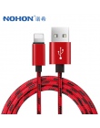 NOHON Nylon szybkie ładowanie kabel USB do transmisji danych dla Apple 8Pin dla iPhone XS MAX XR X 7 6 8 5S plus dla ipada Mini 