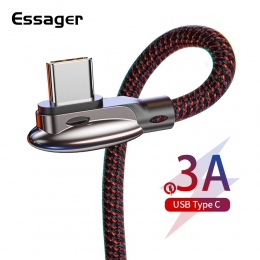 Essager kabel USB typu C 3A szybkie ładowanie USBC typu C kabel do Xiaomi Redmi Note 7 K20 Samsung Oneplus 7 pro USB-C ładowarka