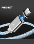 FONKEN Micro USB kabel magnetyczny Max 2.4A przewód szybkoładujący telefon magnes Mini kabel USB LED synchronizacji przewód dany