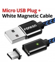 FONKEN Micro USB kabel magnetyczny Max 2.4A przewód szybkoładujący telefon magnes Mini kabel USB LED synchronizacji przewód dany