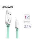 Dla kabel do iphone IOS 12 11 10 USAMS 2.1A szybkie ładowanie 0.25 m 1 m 1.5 m płaskie do ładowania danych Usb kabel dla iPhone 