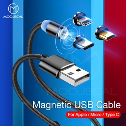 MOOJECAL LED magnetyczny kabel USB dla iPhone Xs Max 8 7 6 Plus USB typu C kabel Micro USB kabel do Samsung xiaomi Huawei USB C