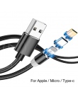 MOOJECAL LED magnetyczny kabel USB dla iPhone Xs Max 8 7 6 Plus USB typu C kabel Micro USB kabel do Samsung xiaomi Huawei USB C