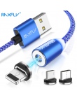 RAXFLY magnetyczny ładowarka kabel USB dla Samsung S9 S8 magnes Micro USB typu C drutu dla iPhone 7 8 XR ładowania LED oświetlen