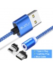 RAXFLY magnetyczny ładowarka kabel USB dla Samsung S9 S8 magnes Micro USB typu C drutu dla iPhone 7 8 XR ładowania LED oświetlen