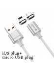 WSKEN X2 magnetyczny kabel do ładowania dla ładowarka do iPhone’a kabel Micro USB USB typu C 3A kabel magnetyczny do Samsung USB