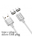 WSKEN X2 magnetyczny kabel do ładowania dla ładowarka do iPhone’a kabel Micro USB USB typu C 3A kabel magnetyczny do Samsung USB