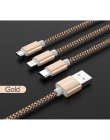 ROCK kabel USB dla iPhone XS Max XR X 8 7 6 5 dla Xiaomi Samsung ładowarka samochodowa 3 w 1 Micro USB typu C oświetlenie ładowa