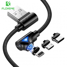 FLOVEME (typ L) 1 M magnetyczny kabel USB dla iPhone ładowania Micro USB typu C do Samsung Galaxy S9 Plus uwaga 9 USB-C ładowark