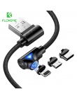 FLOVEME (typ L) 1 M magnetyczny kabel USB dla iPhone ładowania Micro USB typu C do Samsung Galaxy S9 Plus uwaga 9 USB-C ładowark